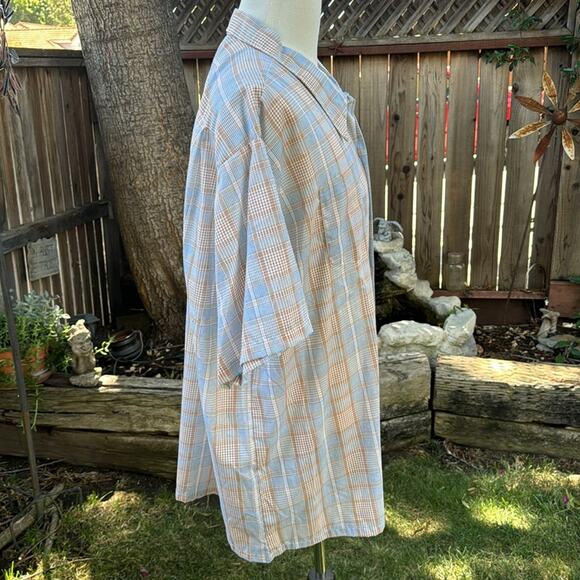 Above Average Pennshire Dress Shirt Mens 4X 20-21 Big Man Tan Plaid - Picture 3 of 10